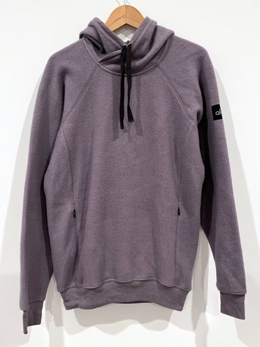 Alo Yoga Fleece Hoodie Pullover Sweatshirt Gray M Athleisure